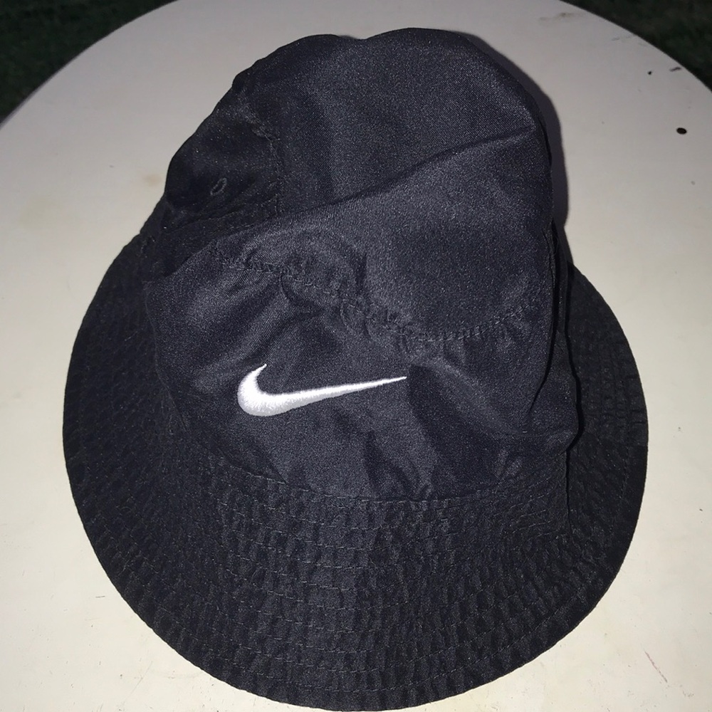 Nike Black Bucket Hat with White Swoosh